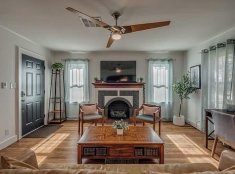 The fireplace is ornamental and is not functional. 