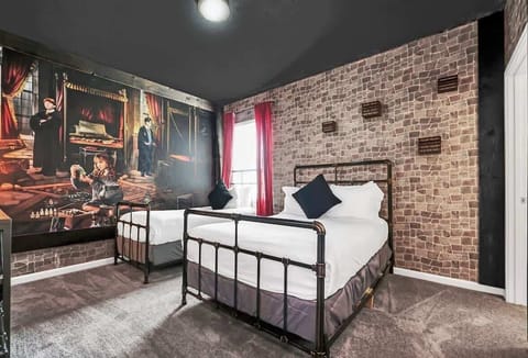 Enter a world of wizardry! Sleep surrounded by spell books and potions. Modern comforts blend with Hogwarts charm. Perfect for fans seeking an enchanting stay!