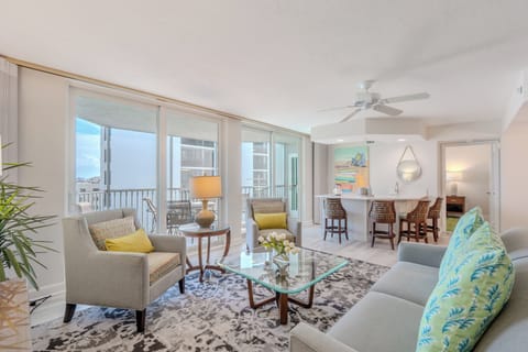 Welcome to Gullwing #803- Living Room with sliders that go out to Balcony