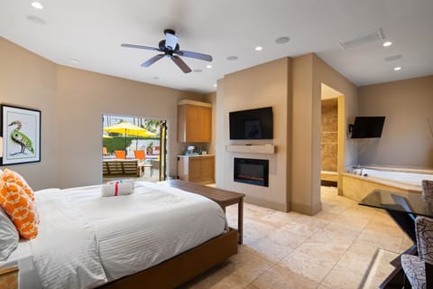 Luxury Suite, Hot Tub, Pool View | 1 bedroom, premium bedding, individually furnished, laptop workspace