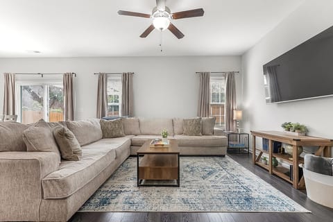 Living room with smart tv