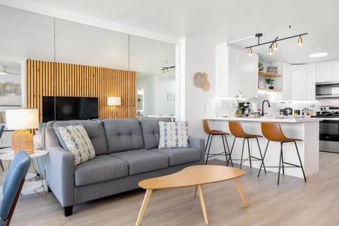 Pull-out sleeper sofa in the living room