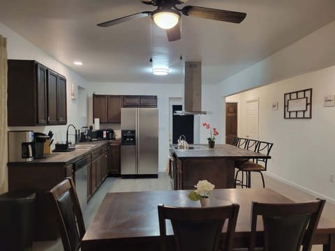 Dining area with seating for 10 and also has dinner tray tables 