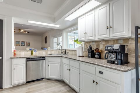 Fully stocked kitchen with all major appliances, and pots/pans, untinsils, etc.