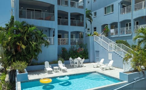 The shared pool at the Mango Terrace Complex