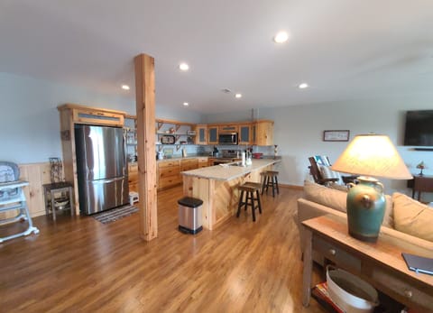 Looking into the kitchen area