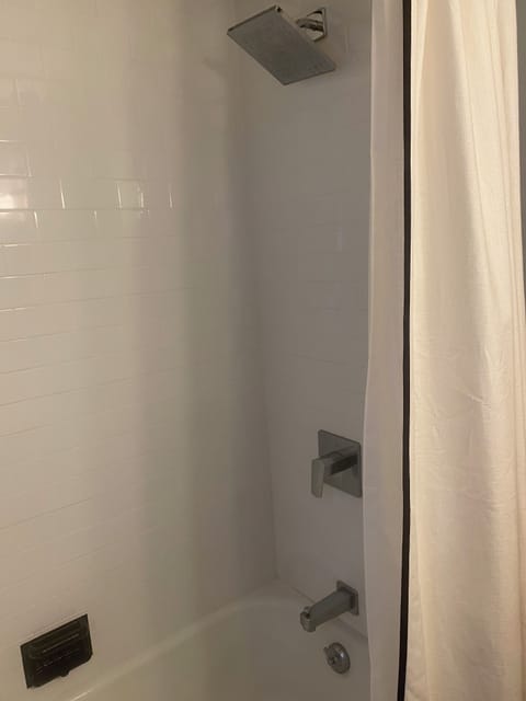 Private bathroom-tub/shower, sink, toilet, linens