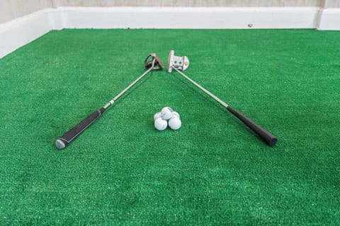 Take a put and get warmed up for the course. Put-put is available in the game room..