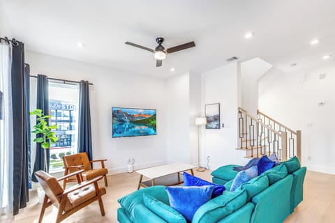 Beautifully designed with large 50 inch TVs in each room.