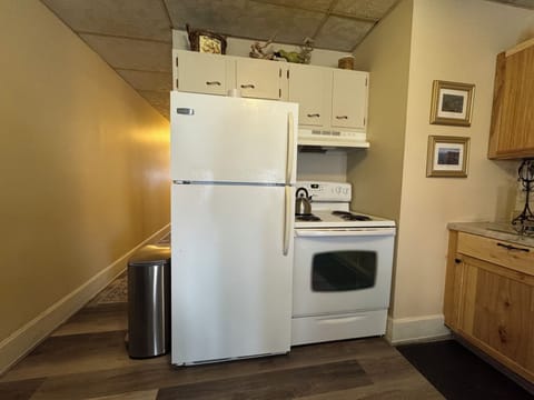 Coffee and powder creamer included in fridge.