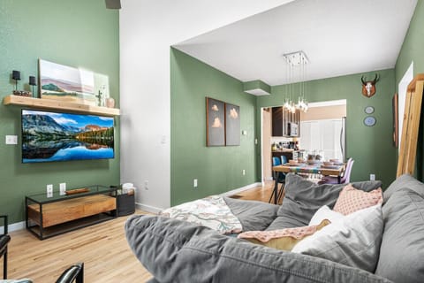 The open floor plan means everyone can stay involved in the fun