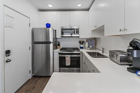 Kitchen is located right as you enter the home.  It has all kitchen essentials needed for a comfortable stay. 