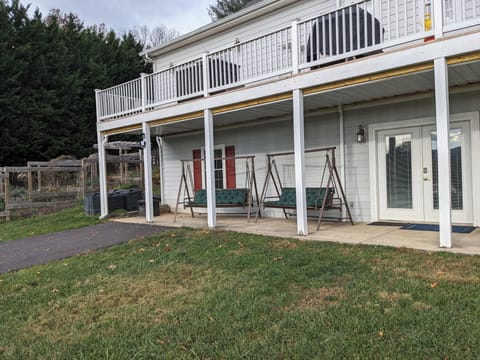 Relax in the evening on your dedicated patio with cushioned swings.