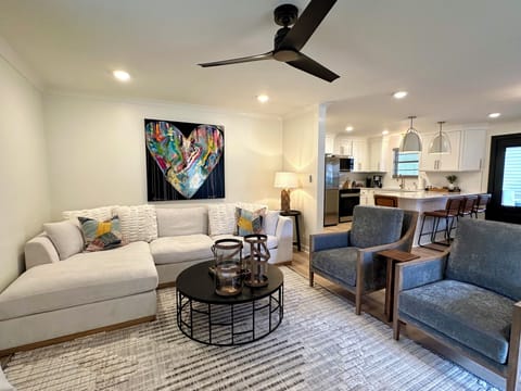 New furnishings & appliances. Enjoy the open kitchen, dining & living area.