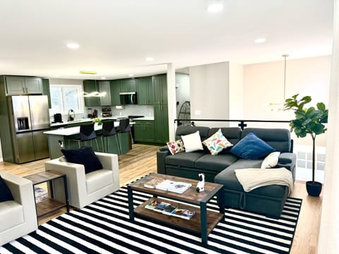 Cozy living room with sleeper sectional sofa