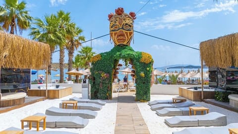 Private beach, beach bar