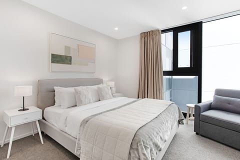 The studio apartment features a Super King-bed with a single fold-out child`s sofa bed.