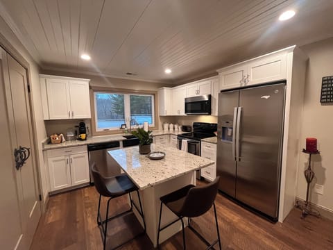 Chefs Kitchen featuring granite countertops, Stainless appliances.