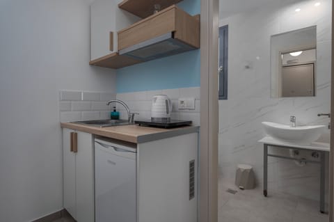 Duplex Suite | Private kitchen | Mini-fridge, stovetop, cookware/dishes/utensils