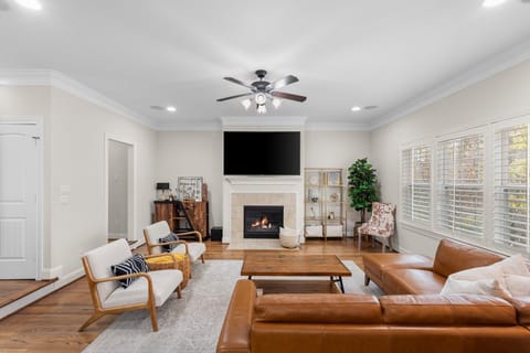 Cozy evenings by the fireplace & movie nights with surround sound.