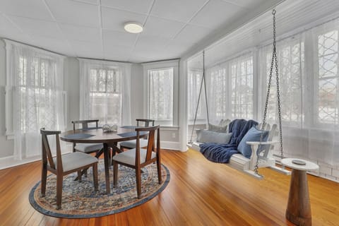 Dining area with swing