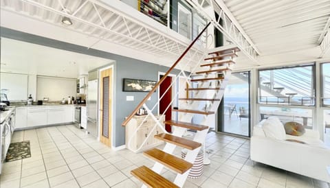 Kitchen, living room and the stairs up to the 3 main bedrooms