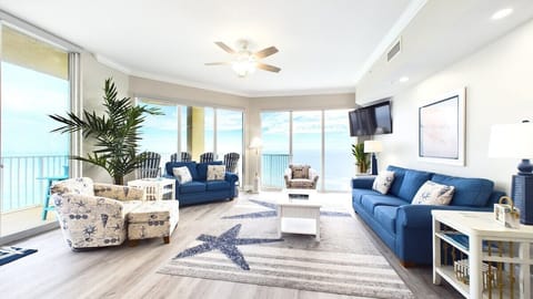 Living area with stylish furnishings