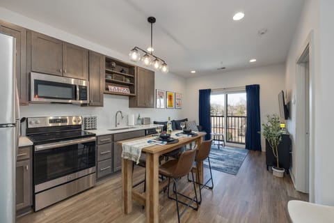 Bright, modern kitchen with everything you need for your stay.