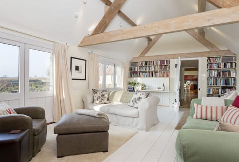 Vaulted ceilings and beautiful exposed beams