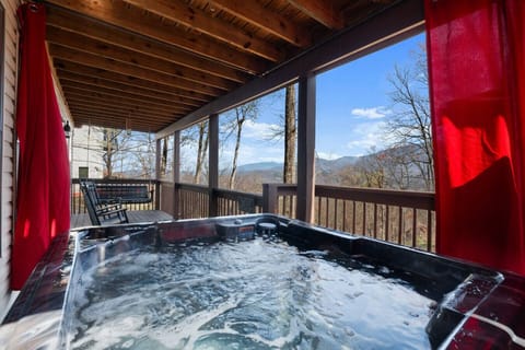 Relax in the bubbling hot tub after a day of adventure in Gatlinburg.
