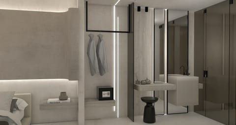 Deluxe Suite, 2 Bedrooms, Sauna | Bathroom | Shower, rainfall showerhead, hair dryer, slippers