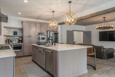 Stunning kitchen with rustic charm and modern elegance.