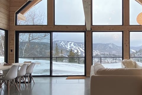 Spectacular view of Mount Edward. Open concept living and dining room. Heated floors