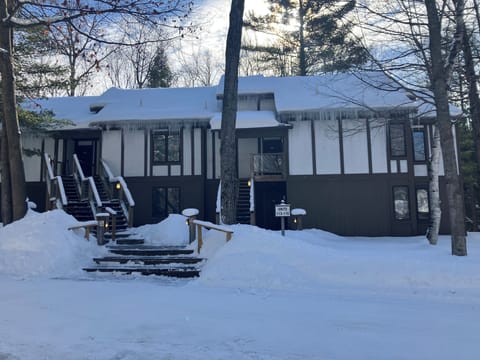 Exterior view of condo (winter 2025) 
Off to a great ski season