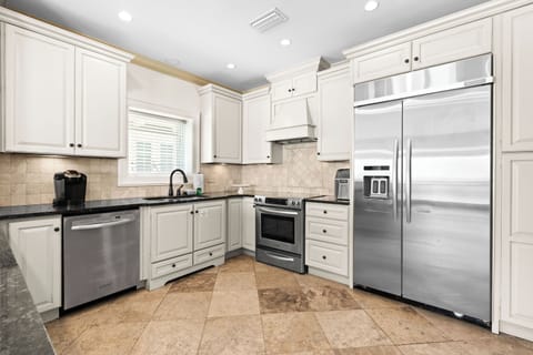 Kitchen is well stocked for meal prep