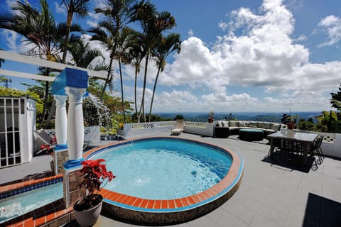 The Heaven's Outdoor Living Area with Pool and Coverd Gazebo, Grill and Outdoor Bathroom