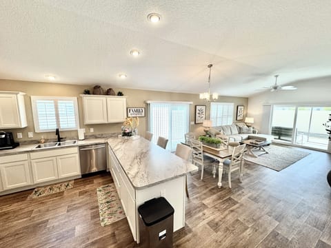 Open Concept: Living, Dining and Kitchen