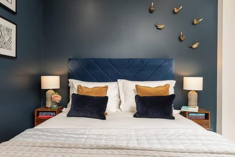 Glamorous bedroom with King size bed