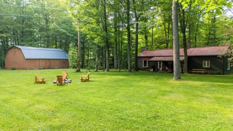 Nestled in the back of 17 acres of a mostly wooded rural property.