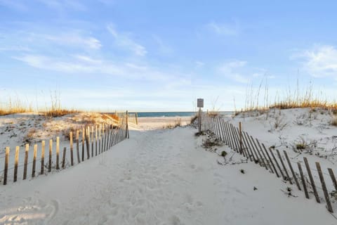 Direct access to sugar-white sand from the condo — no streets to cross, just pure beach bliss.
