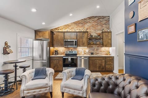 Western style living room with lots of natural light! Smart TV with all the apps you could want. The couch turns into a pullout sofa. Rustic and unique decor throughout the entire condo!