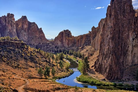 If you enjoy scenic views of deep river canyons or rock climbing, Smith Rock State Park is the place for you. There are several climbs in the park and also miles of hiking and mountain biking trails. Along your trip you might see golden eagles, prairie falcons, mule deer, river otters and beavers.
