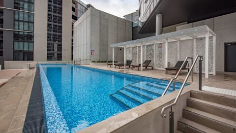Luxury swimming pool with loungers