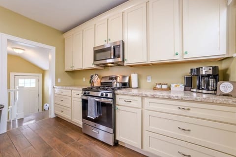 Fully stocked kitchen.