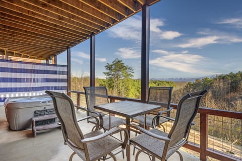 Private Hot Tub Area with Mountain Views
