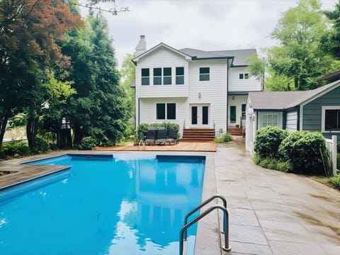 Large backyard with  beautiful pool