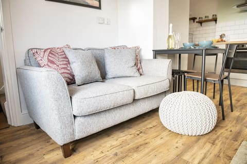 Ground floor: Comfortable seating flanks the wood burning stove