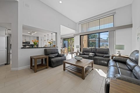 Plenty of seating in living room and Kitchen is an open concept too.