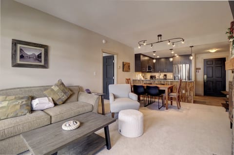 Open concept living and dining areas.