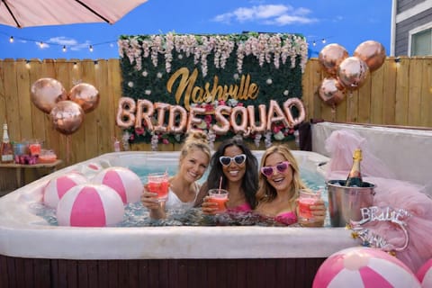 Bachelorette memories - laugh, toast and celebrate together in your own private party oasis. Balloons and decor for photos only.